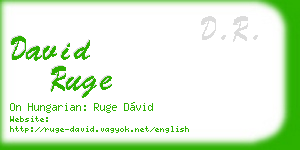 david ruge business card